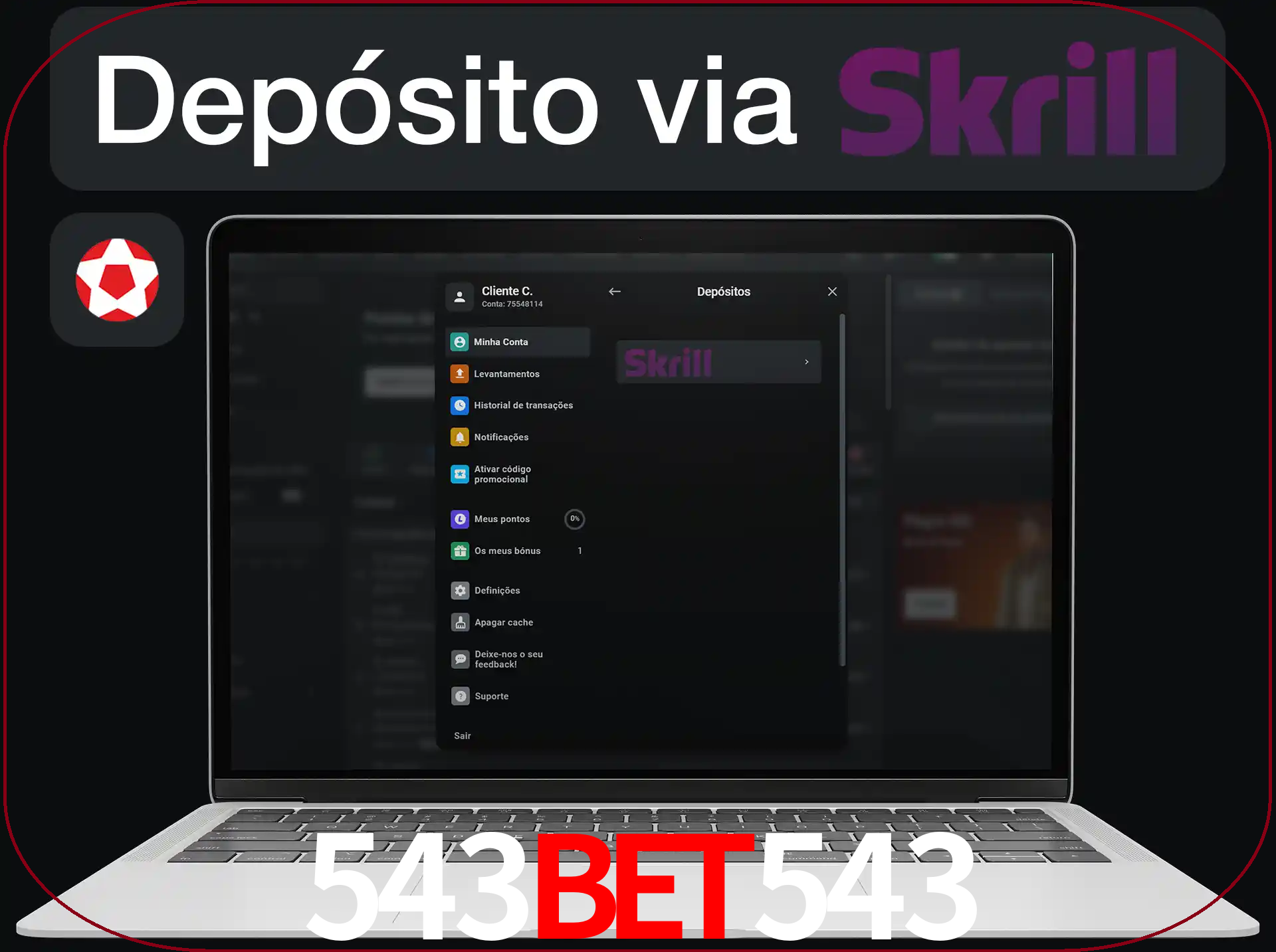 Fazer depósitos com Skrill.